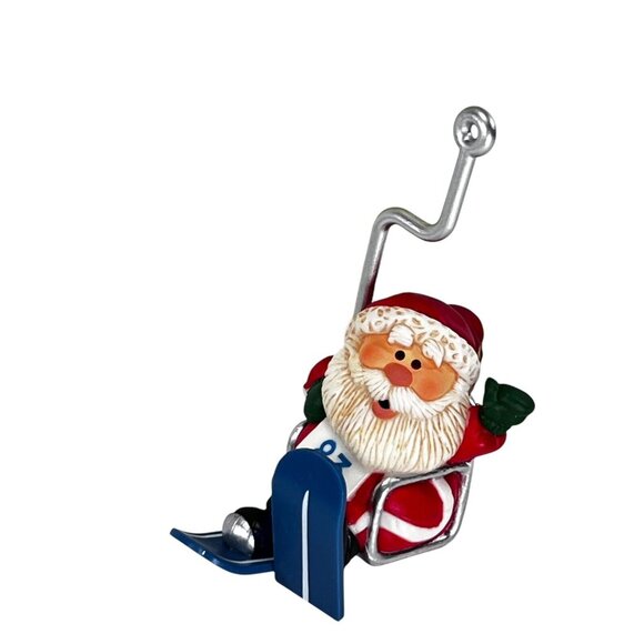 Vtg Hallmark Keepsake Ornaments Lot of 3 Santa Ski Lift Reindeer Sled Snowmobile - Picture 13 of 16